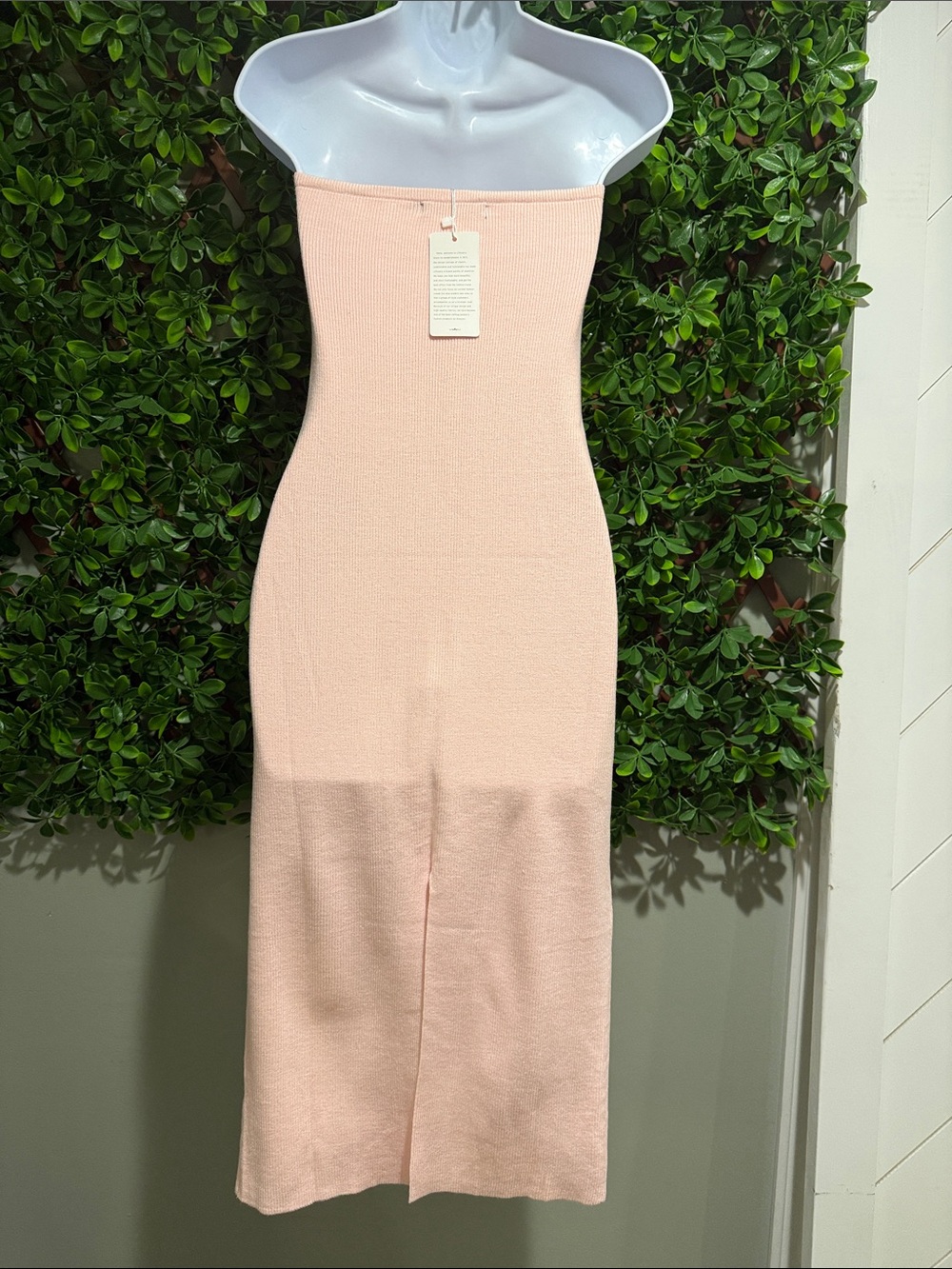 NWT- Pink Strapless Twist-Front Dress - Picture 8 of 12